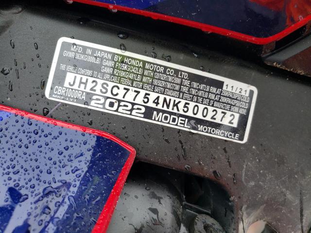 2022 HONDA CBR1000 RA - JH2SC7754NK500272