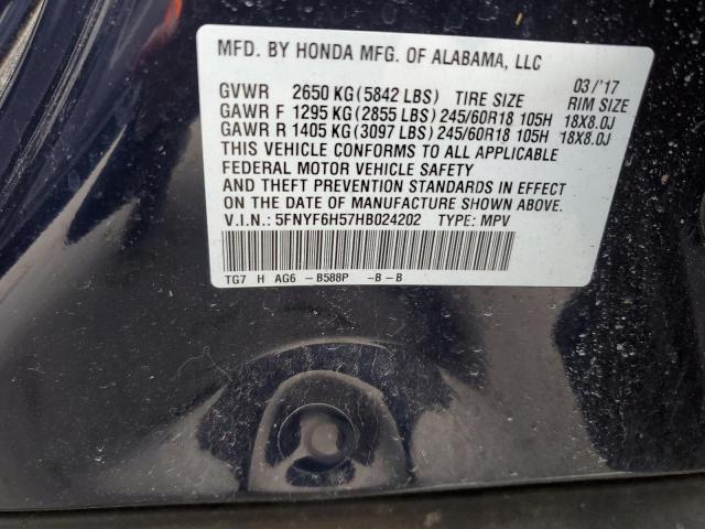 2017 HONDA PILOT EXL - 5FNYF6H57HB024202