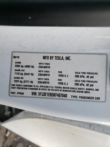 2019 TESLA MODEL 3 - 5YJ3E1EB3KF407040