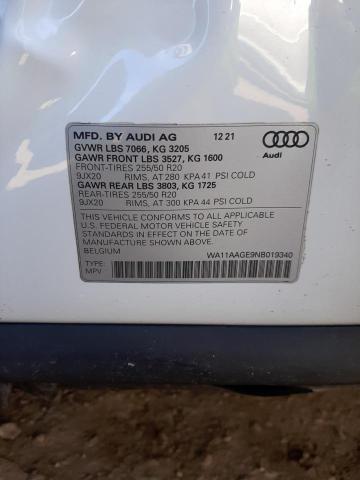2022 AUDI E-TRON SPO WA11AAGE9NB019340