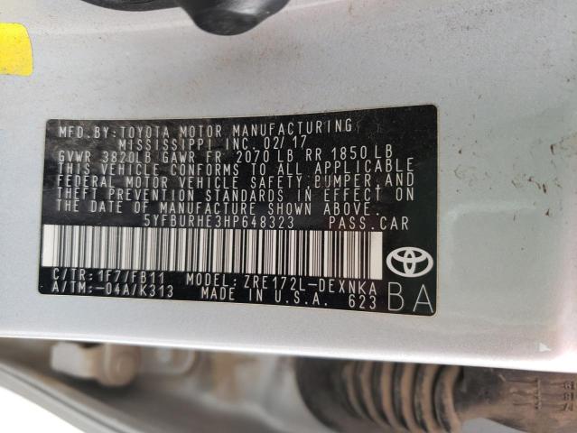 2017 TOYOTA COROLLA L - 5YFBURHE3HP648323