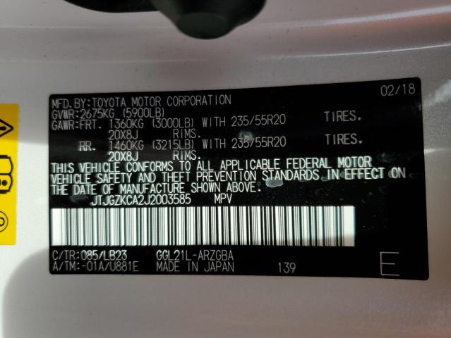 2018 LEXUS RX 350 L - JTJGZKCA2J2003585