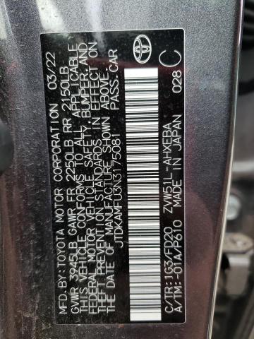 2022 TOYOTA PRIUS NIGH - JTDKAMFU3N3175081