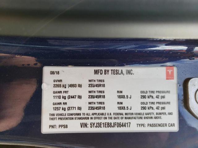 5YJ3E1EB8JF064417 Tesla MODEL 3