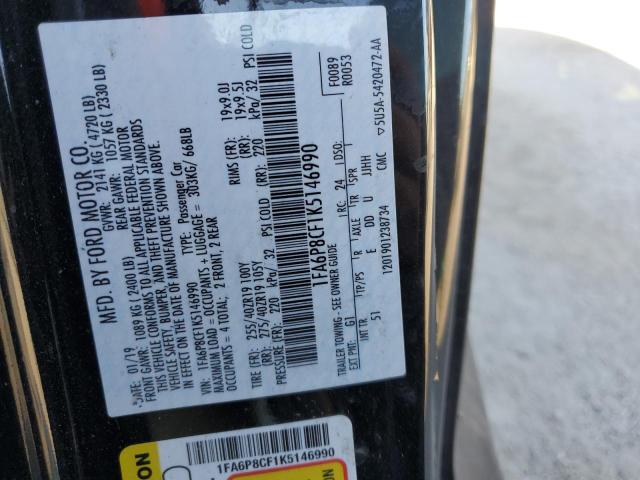 2019 FORD MUSTANG GT 1FA6P8CF1K5146990