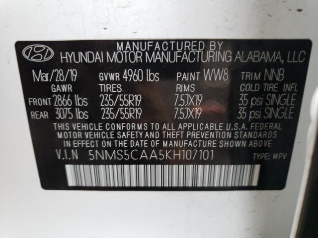 2019 HYUNDAI SANTA FE L - 5NMS5CAA5KH107101