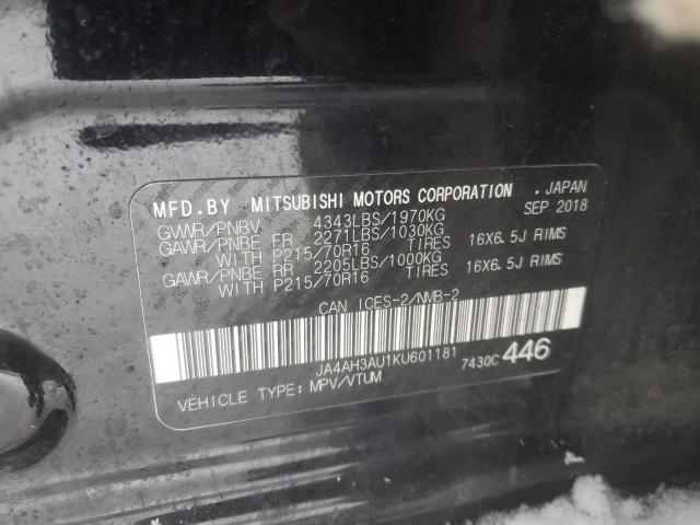 2019 MITSUBISHI RVR SE JA4AH3AU1KU601181