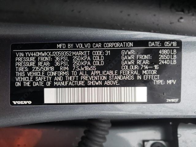 2018 VOLVO V60 CROSS YV440MWKXJ2059352