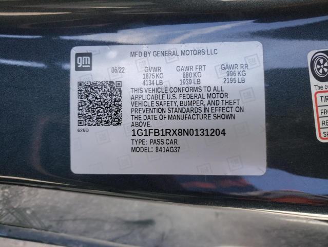 2022 CHEVROLET CAMARO LS - 1G1FB1RX8N0131204