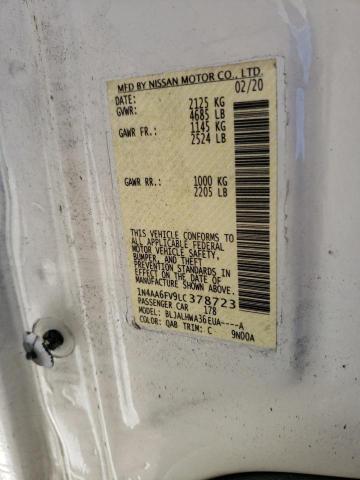 2020 NISSAN MAXIMA PLA 1N4AA6FV9LC378723