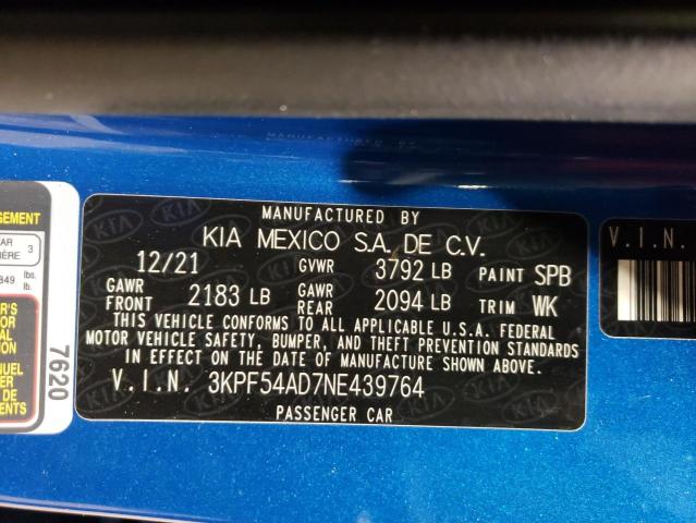 2022 KIA FORTE GT L - 3KPF54AD7NE439764