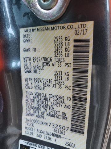 2017 NISSAN FRONTIER S - 1N6DD0CUXHN732507