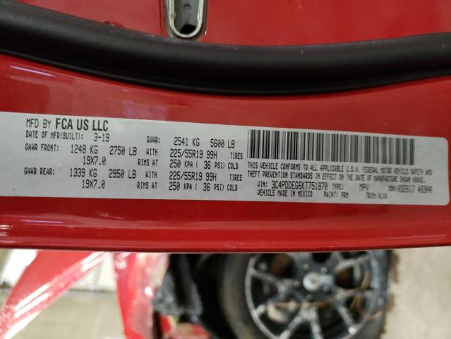 2019 DODGE JOURNEY GT 3C4PDDEG6KT751870