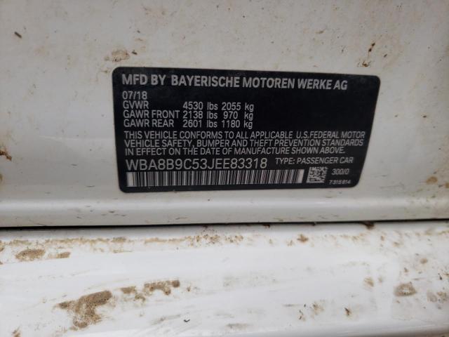 2018 BMW 330 I WBA8B9C53JEE83318