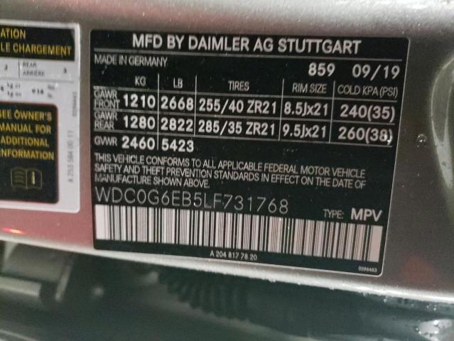 2020 MERCEDES-BENZ GLC 43 4MA - WDC0G6EB5LF731768
