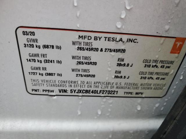 5YJXCBE40LF270221 Tesla MODEL X