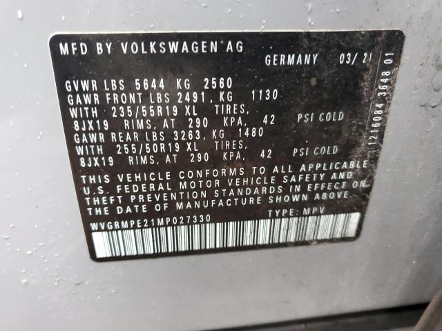 2021 VOLKSWAGEN ID.4 PRO WVGRMPE21MP027330