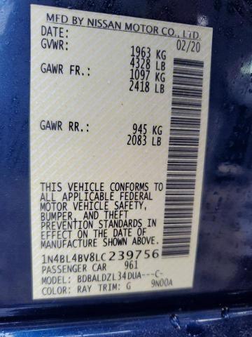 2020 NISSAN ALTIMA S 1N4BL4BV8LC239756