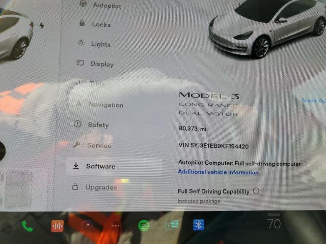 5YJ3E1EB9KF194420 Tesla MODEL 3