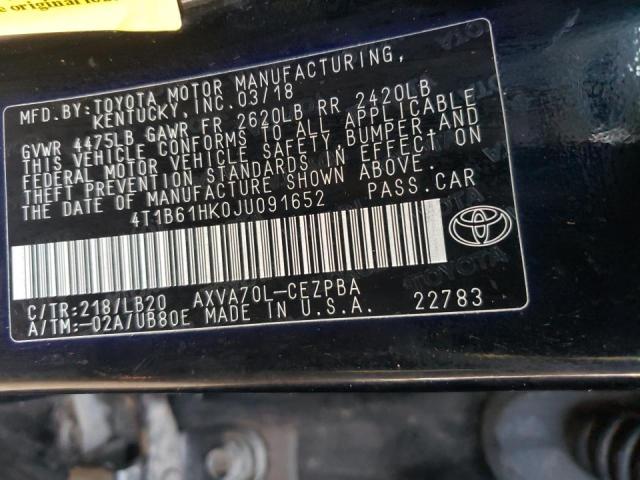 2018 TOYOTA CAMRY XSE - 4T1B61HK0JU091652