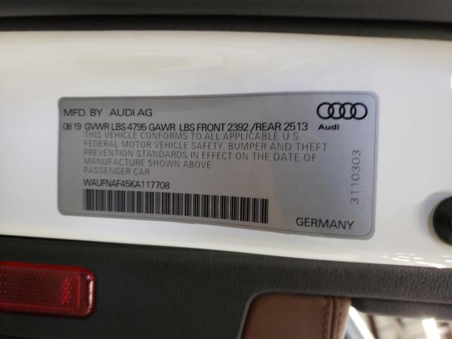 2019 AUDI A4 PRESTIG - WAUFNAF45KA117708