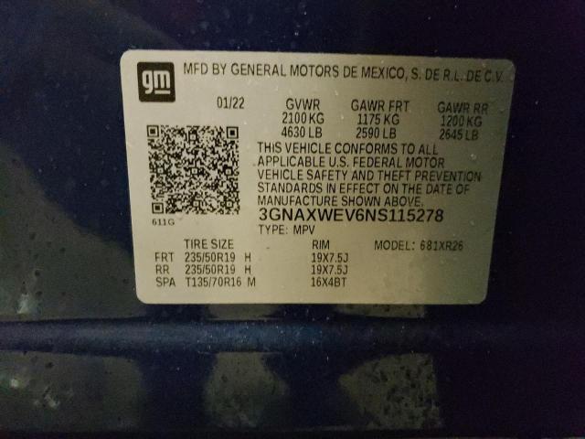 2022 CHEVROLET EQUINOX RS - 3GNAXWEV6NS115278