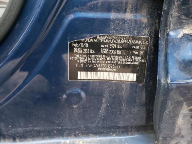 5NPD74LF0JH323859 Hyundai Elantra