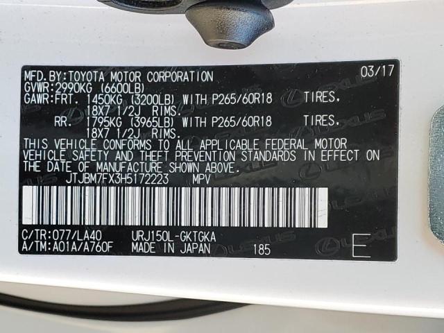 2017 LEXUS GX 460 - JTJBM7FX3H5172223