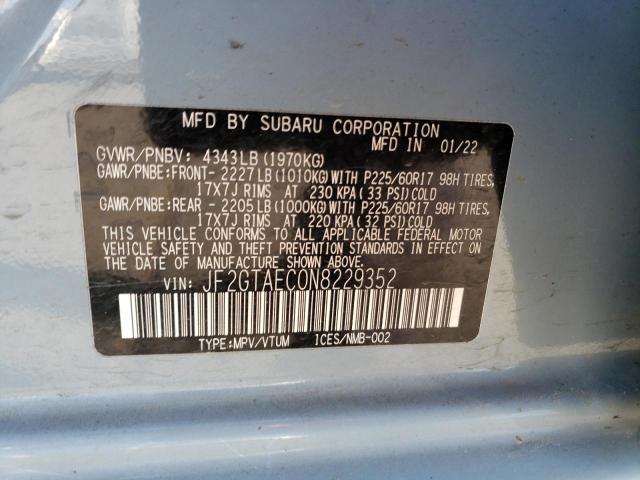 JF2GTAEC0N8229352 Subaru Crosstrek Premium