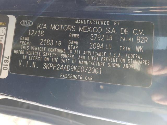 3KPF24AD9KE072001 KIA FORTE FE