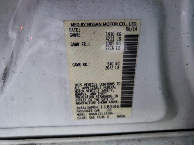 1N4AL3AP0FC118586 Nissan ALTIMA 2.5
