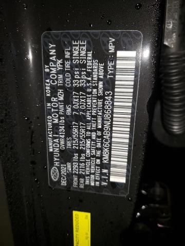 KM8K6CAB9NU868843 Hyundai Kona Sel