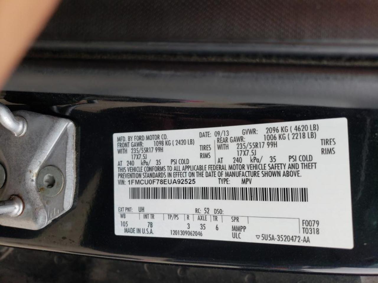 2014 FORD ESCAPE S - 1FMCU0F78EUA92525
