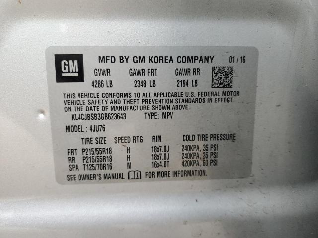 2016 BUICK ENCORE CON - KL4CJBSB3GB623643