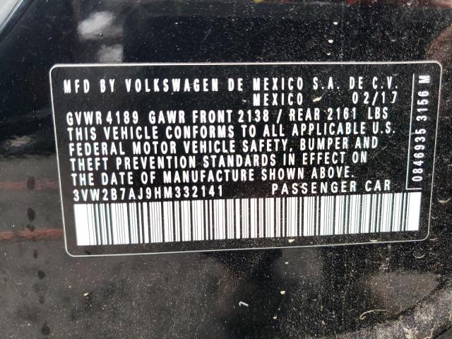 2017 VOLKSWAGEN JETTA S 3VW2B7AJ9HM332141