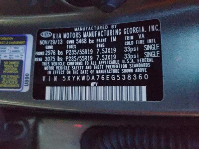 5XYKWDA76EG538360 KIA SORENTO SX