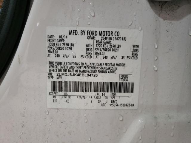 2LMDJ8JK4EBL04726 Lincoln MKX