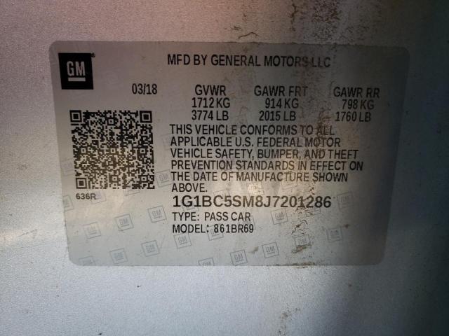 2018 CHEVROLET CRUZE LS - 1G1BC5SM8J7201286