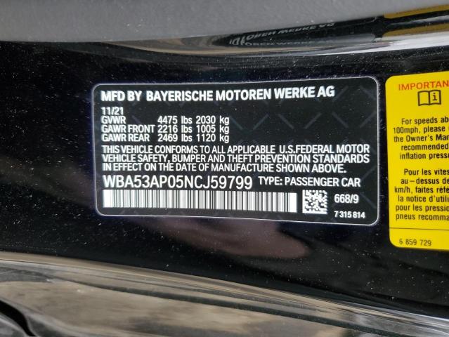 2022 BMW 430I - WBA53AP05NCJ59799
