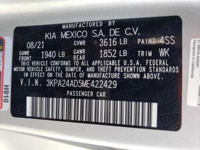 3KPA24AD5ME422429 KIA RIO LX