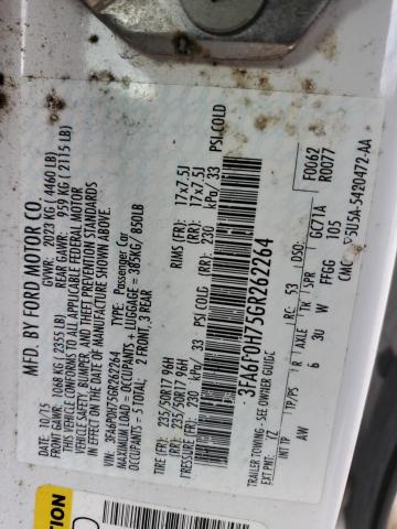 2016 FORD FUSION SE - 3FA6P0H75GR262264