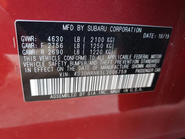 4S3BWAN65L3006759 Subaru Legacy Limited