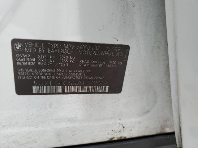 VIN: 5UXFE4C55AL379652 Auction: COPART Lot: 36789273 Location: CA - SUN VALLEY 5UXFE4C55AL379652 BMW X5 2010 WHITE Photo 13