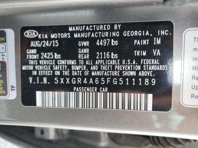 5XXGR4A65FG511189 KIA OPTIMA SX