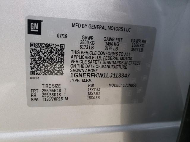 2020 CHEVROLET TRAVERSE L - 1GNERFKW1LJ113347