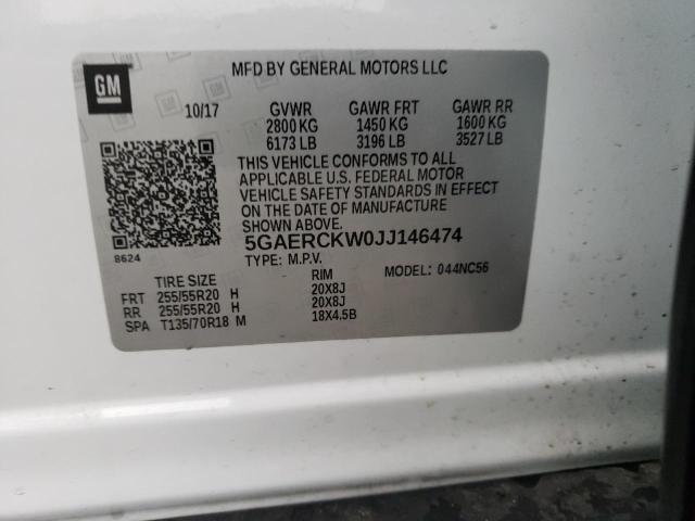 2018 BUICK ENCLAVE PR - 5GAERCKW0JJ146474
