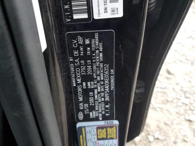 3KPF54AD3KE056352 KIA FORTE EX