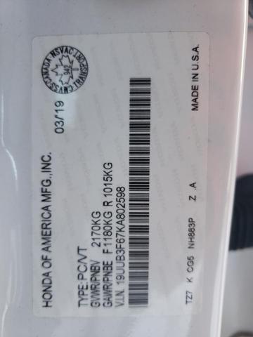 2019 ACURA TLX TECHNO - 19UUB3F67KA802598