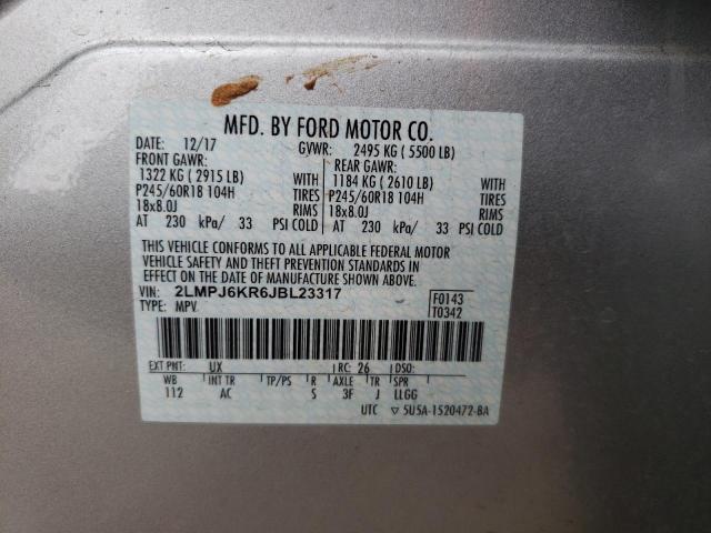 2018 LINCOLN MKX SELECT 2LMPJ6KR6JBL23317