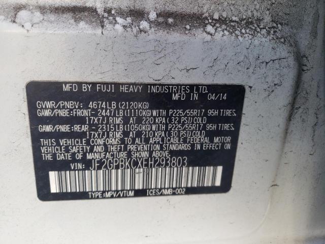 JF2GPBKCXEH293803 Subaru Xv Crosstrek 2.0i Hybrid Touring
